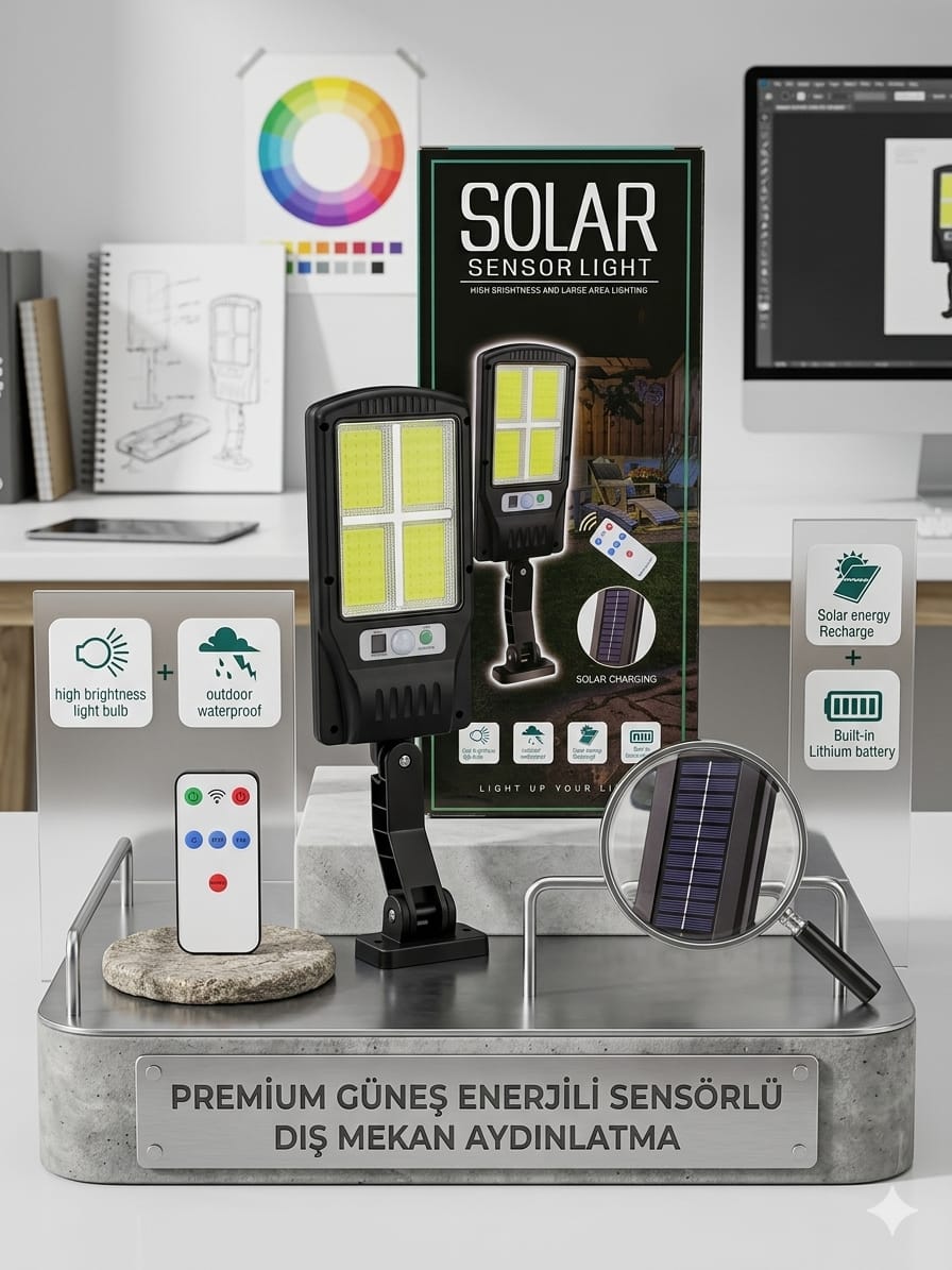 4 BÖLMELİ SOLARLI BAHÇE LAMBASI KL:60